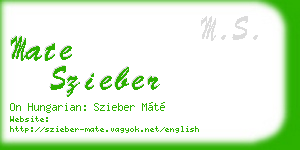 mate szieber business card
