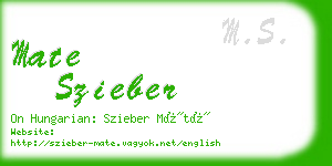 mate szieber business card